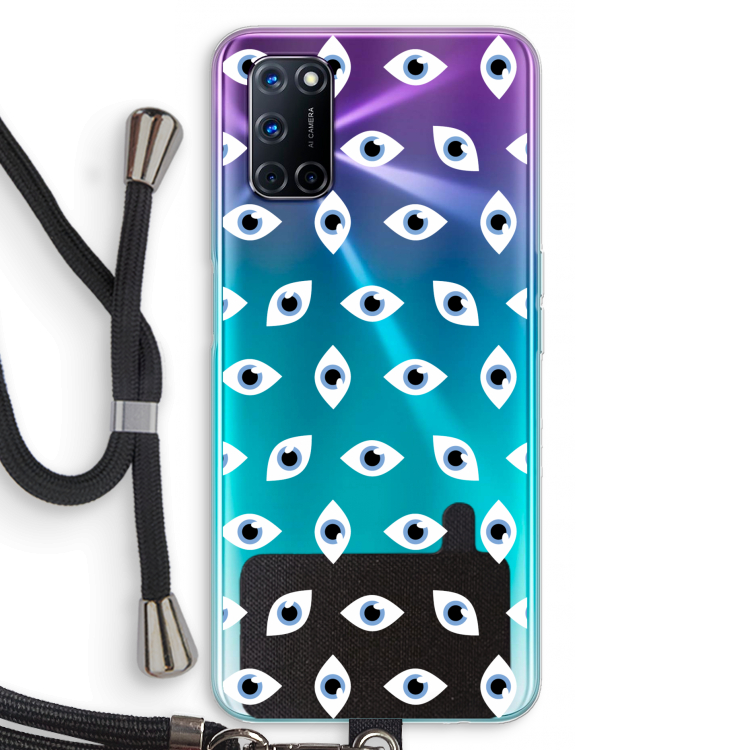 Eyes pattern: Oppo A52 Transparant Hoesje met koord