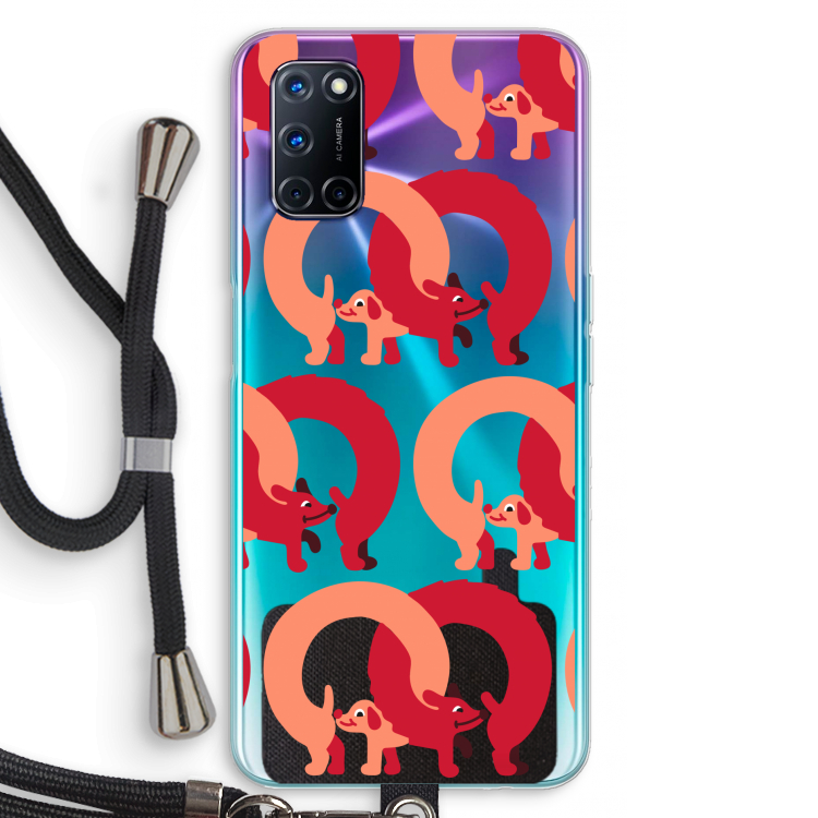 Dogs: Oppo A52 Transparant Hoesje met koord