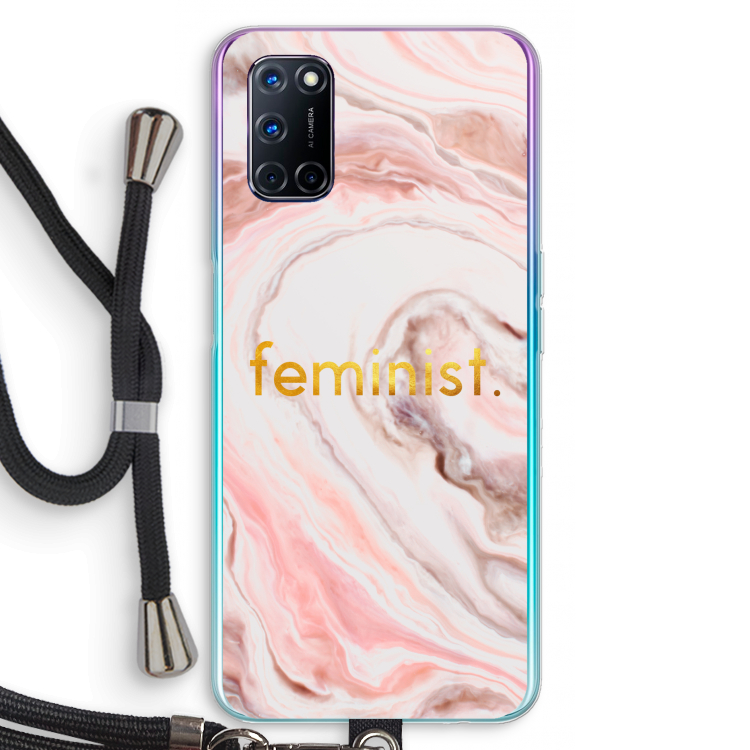 Feminist: Oppo A52 Transparant Hoesje met koord