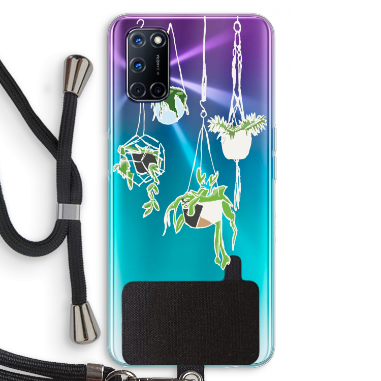 Hang In There: Oppo A52 Transparant Hoesje met koord