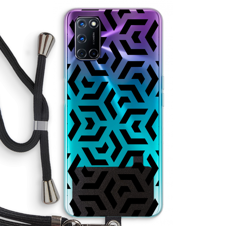 Crazy pattern: Oppo A52 Transparant Hoesje met koord