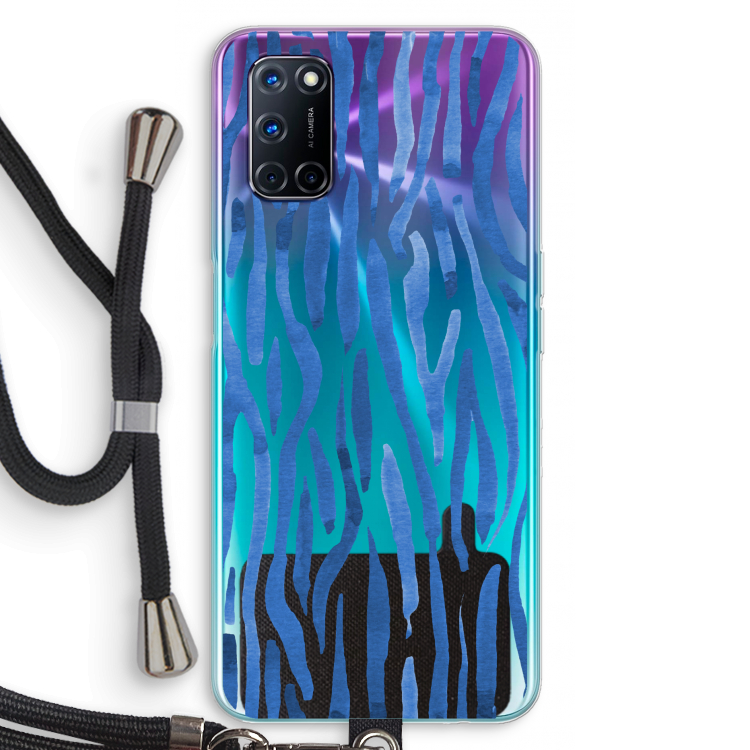 Blauwe nerven: Oppo A52 Transparant Hoesje met koord