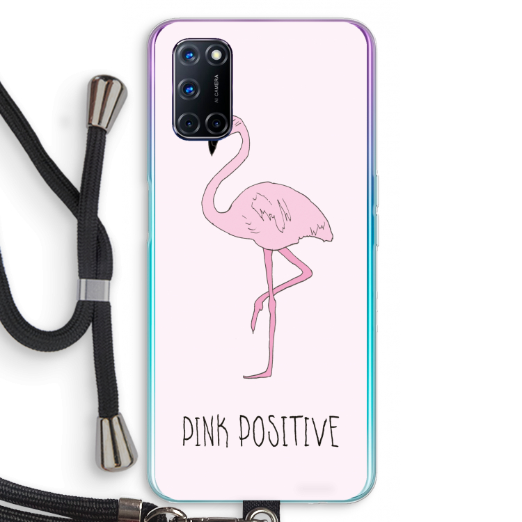 Pink positive: Oppo A52 Transparant Hoesje met koord