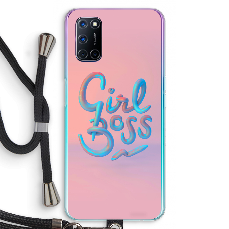 Girl boss: Oppo A52 Transparant Hoesje met koord