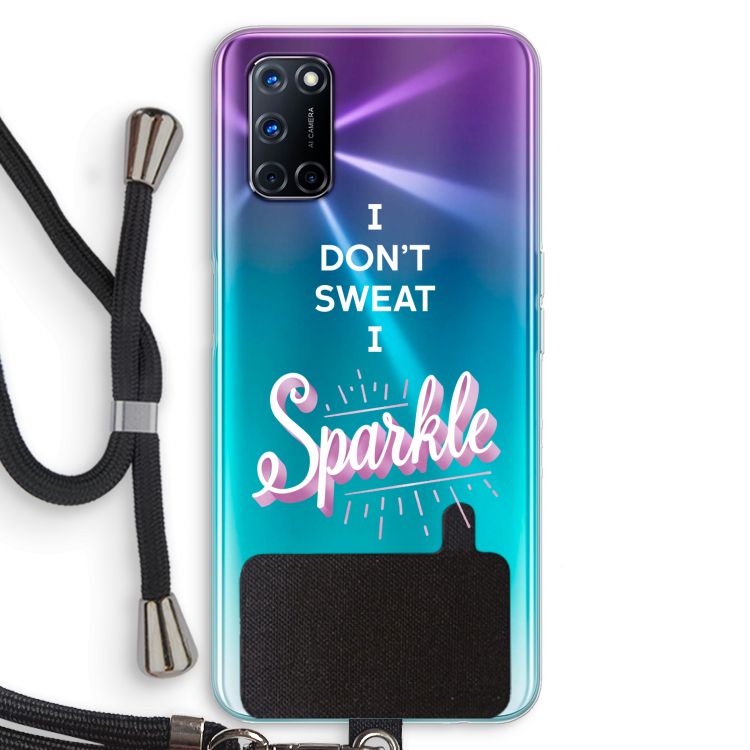 Sparkle quote: Oppo A52 Transparant Hoesje met koord