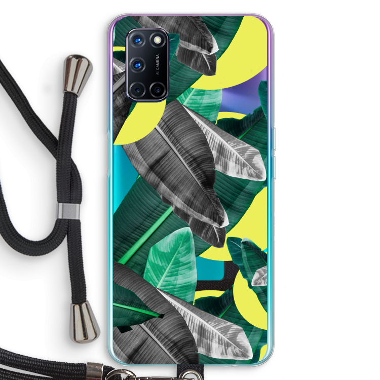 Fantasie jungle: Oppo A52 Transparant Hoesje met koord