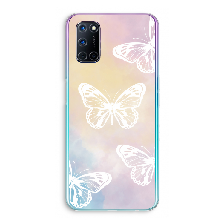 White butterfly: Oppo A72 Transparant Hoesje