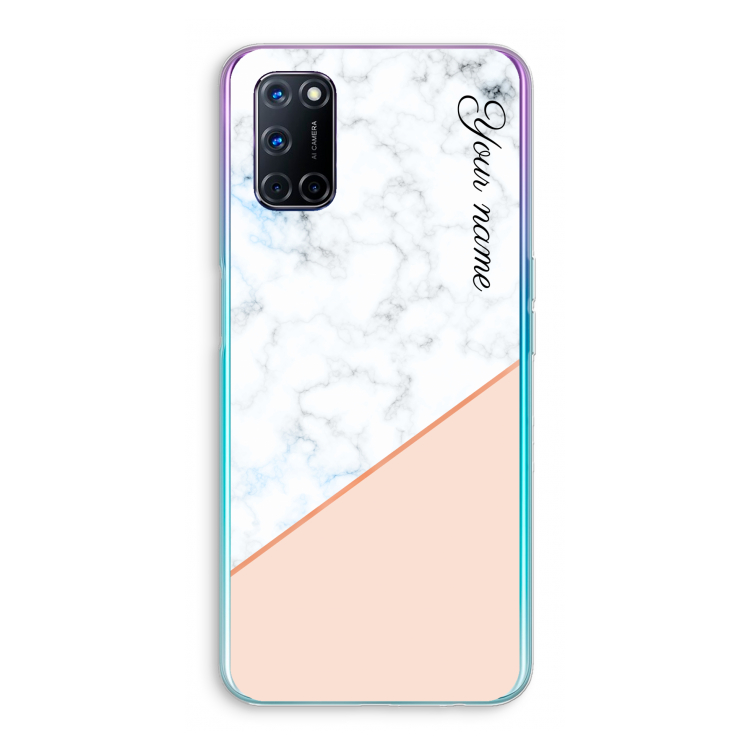 Marmer in stijl: Oppo A72 Transparant Hoesje
