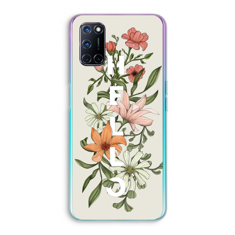 Hello bloemen: Oppo A72 Transparant Hoesje