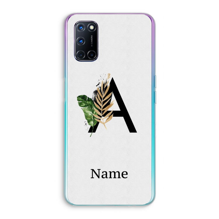 Charcoal Flora: Oppo A72 Transparant Hoesje