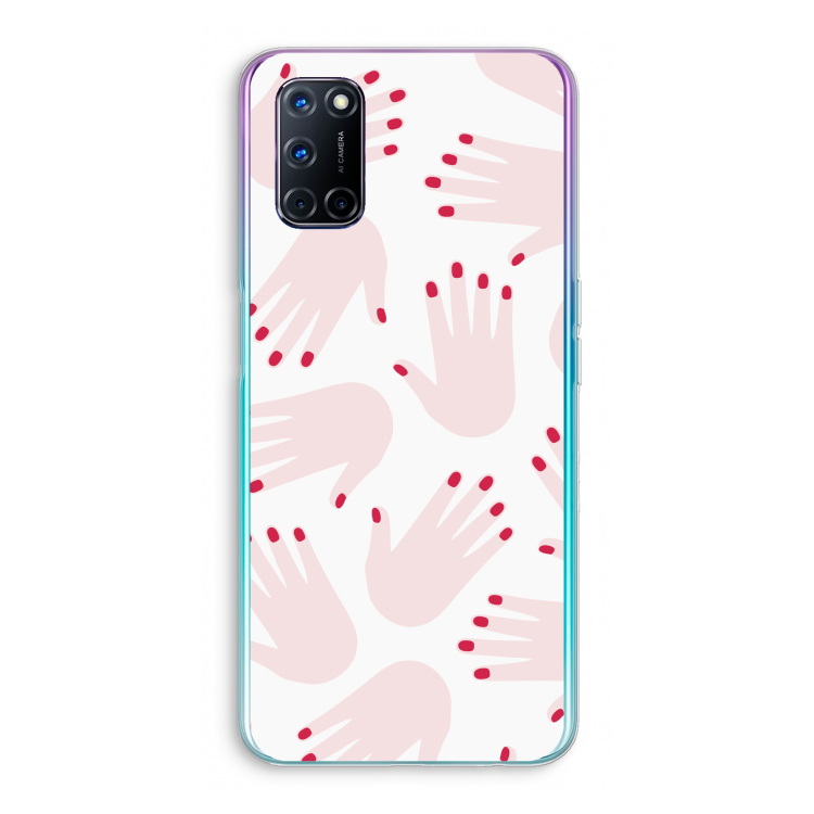 Hands pink: Oppo A72 Transparant Hoesje