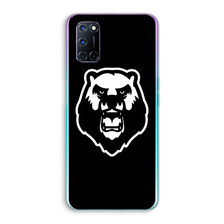 Angry Bear (black): Oppo A72 Transparant Hoesje