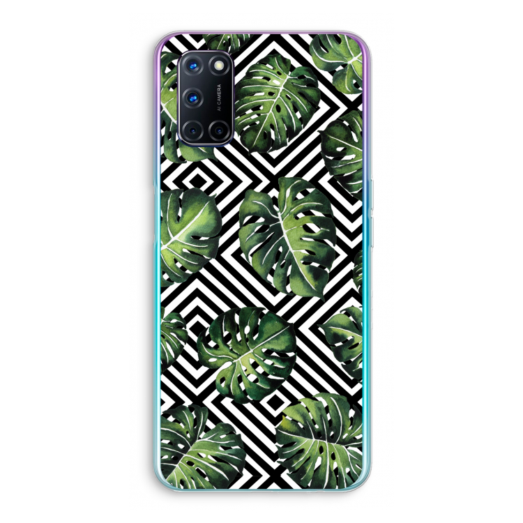 Geometrische jungle: Oppo A72 Transparant Hoesje