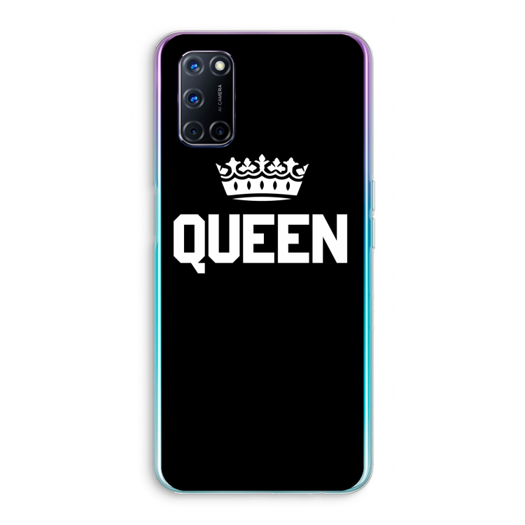 Queen zwart: Oppo A72 Transparant Hoesje