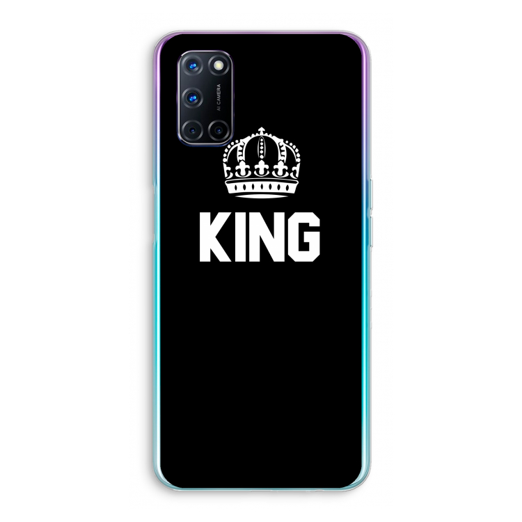 King zwart: Oppo A72 Transparant Hoesje