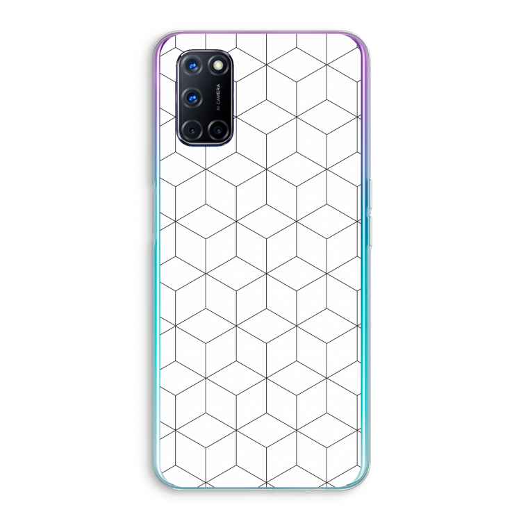 Zwart-witte kubussen: Oppo A72 Transparant Hoesje