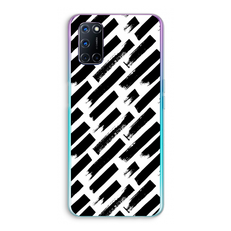 Zwarte vegen: Oppo A72 Transparant Hoesje