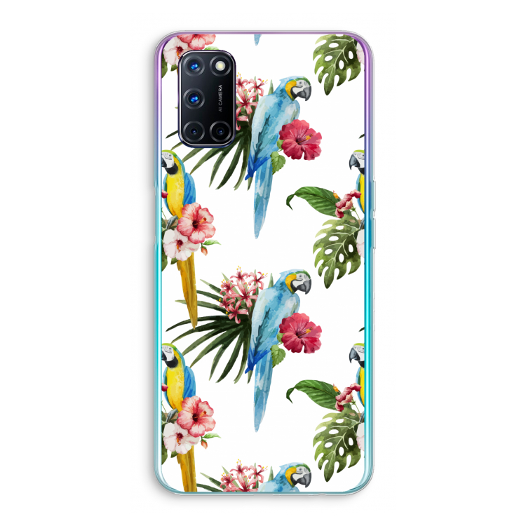 Kleurrijke papegaaien: Oppo A72 Transparant Hoesje