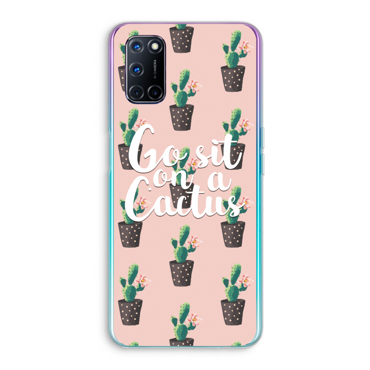 Cactus quote: Oppo A72 Transparant Hoesje
