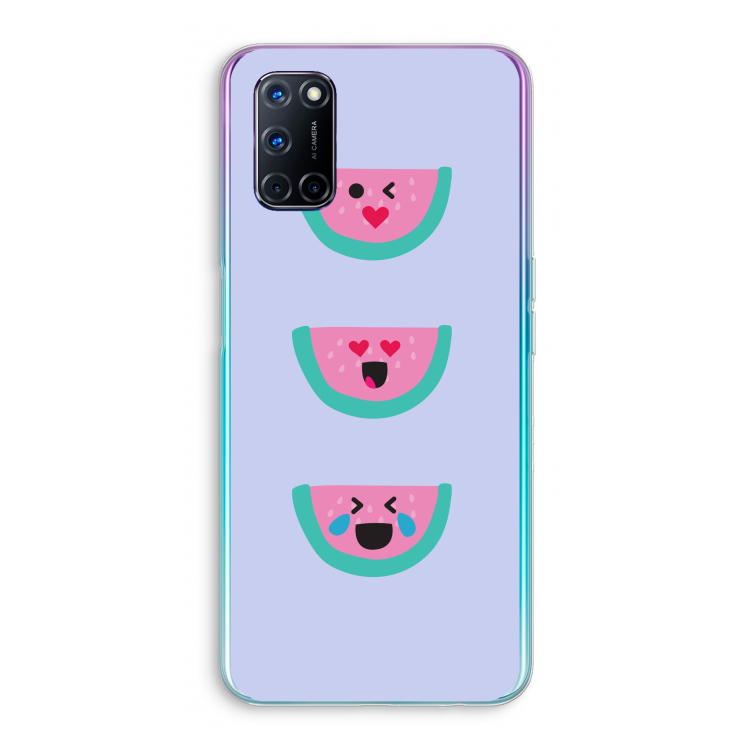 Smiley watermeloen: Oppo A72 Transparant Hoesje