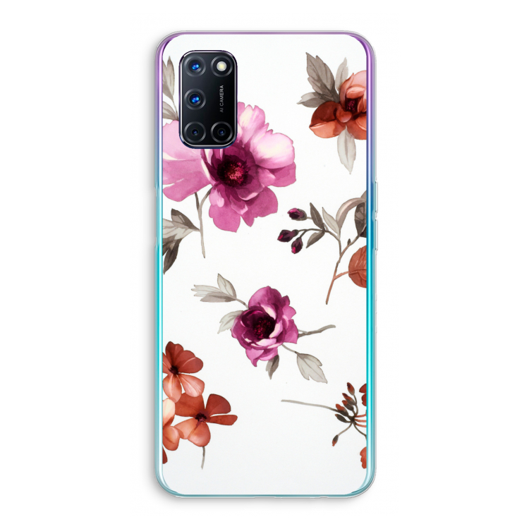 Geschilderde bloemen: Oppo A72 Transparant Hoesje