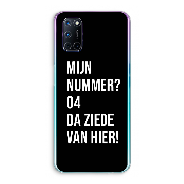 Da ziede van hier - Zwart: Oppo A72 Transparant Hoesje