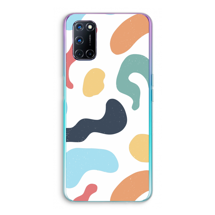 Memphis Shapes Blue: Oppo A72 Transparant Hoesje