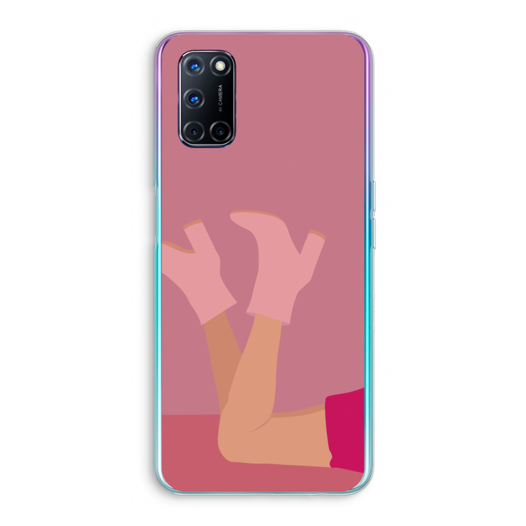 Pink boots: Oppo A72 Transparant Hoesje