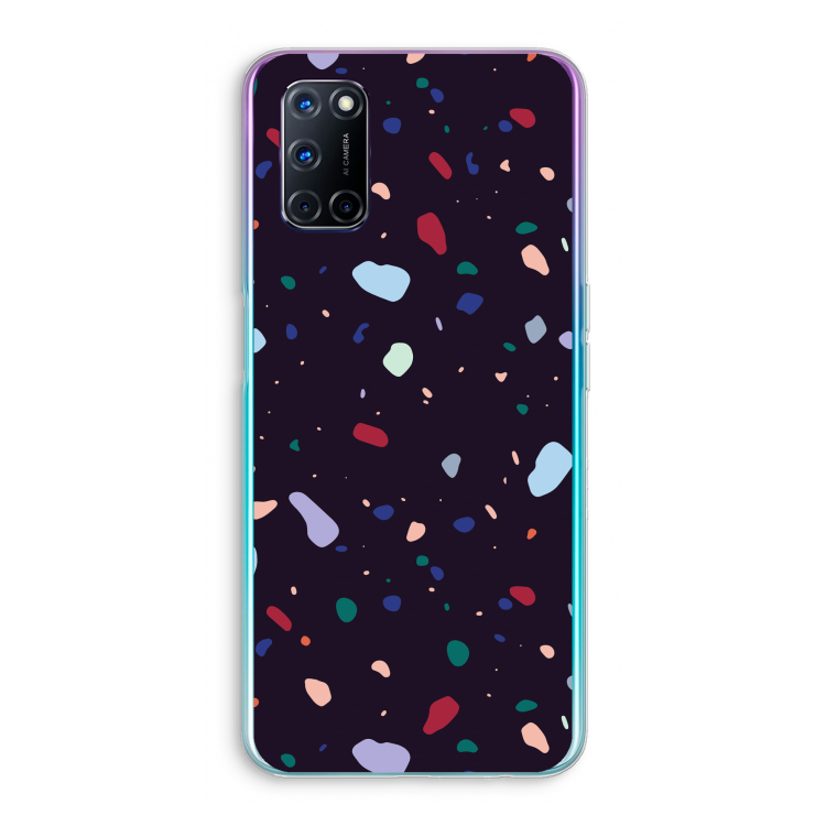 Dark Rounded Terrazzo: Oppo A72 Transparant Hoesje