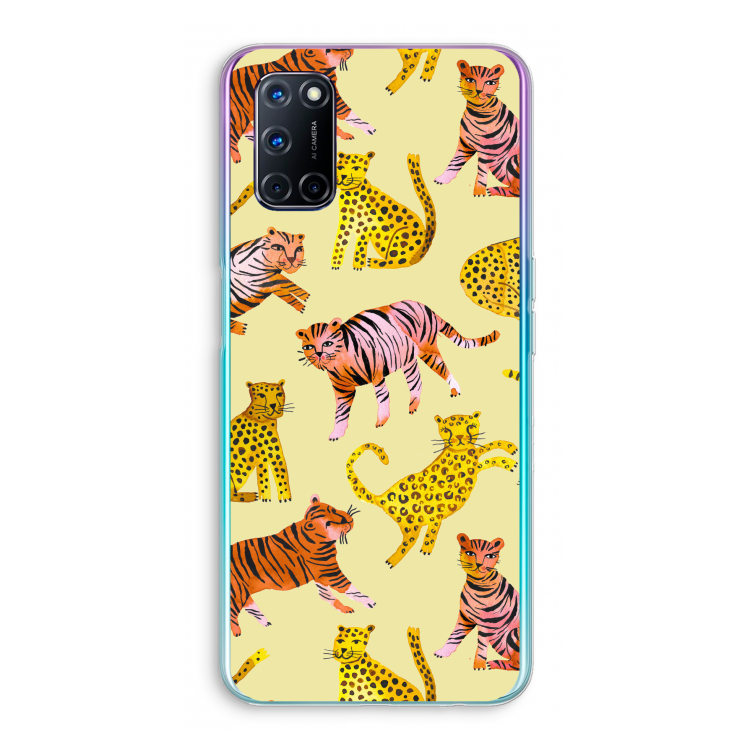 Cute Tigers and Leopards: Oppo A72 Transparant Hoesje