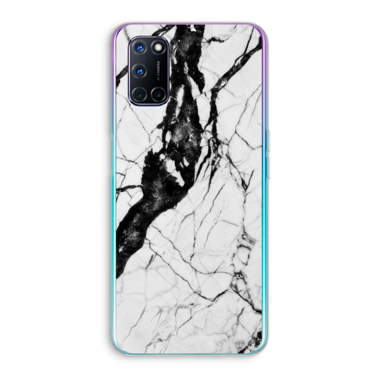 Witte marmer 2: Oppo A72 Transparant Hoesje