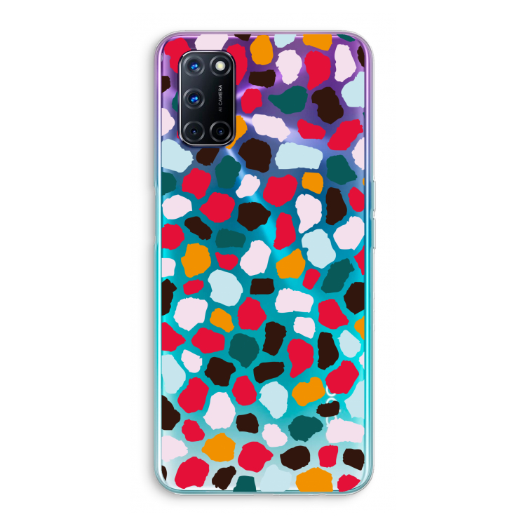 Colored Giraffe: Oppo A72 Transparant Hoesje