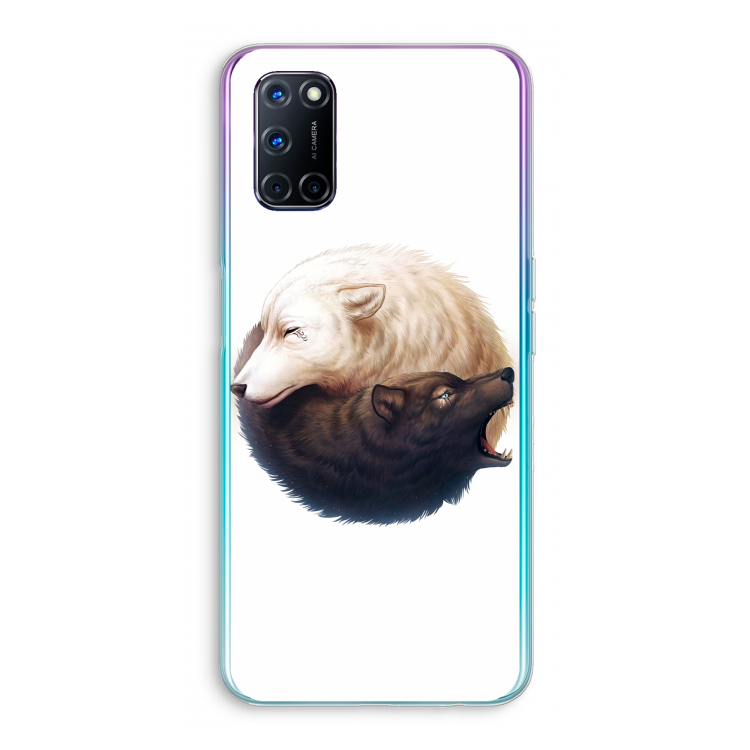 Yin Yang Wolves: Oppo A72 Transparant Hoesje