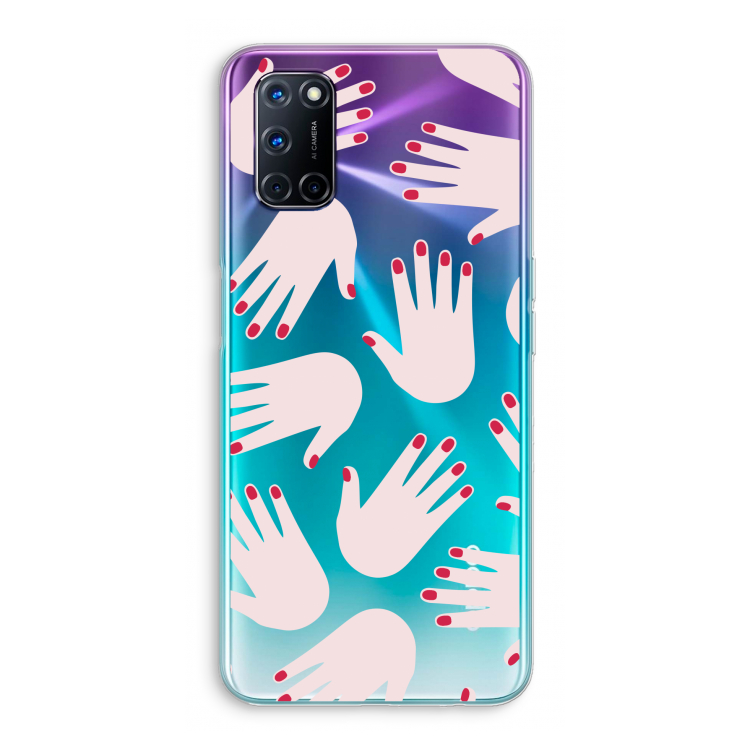 Hands pink: Oppo A72 Transparant Hoesje