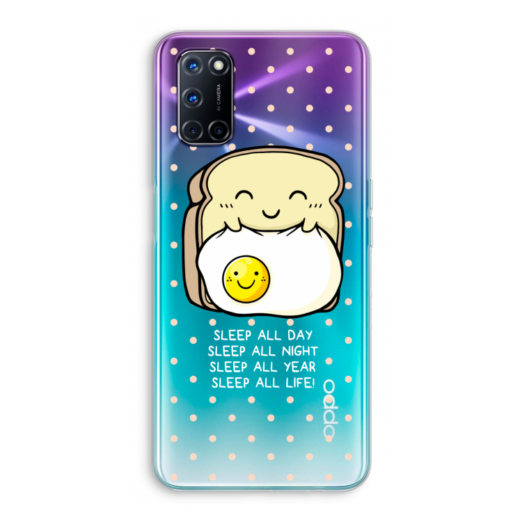 Sleep All Day: Oppo A72 Transparant Hoesje