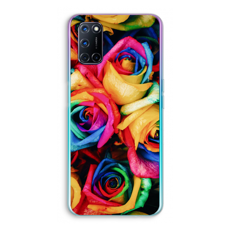 Neon bloemen: Oppo A72 Transparant Hoesje