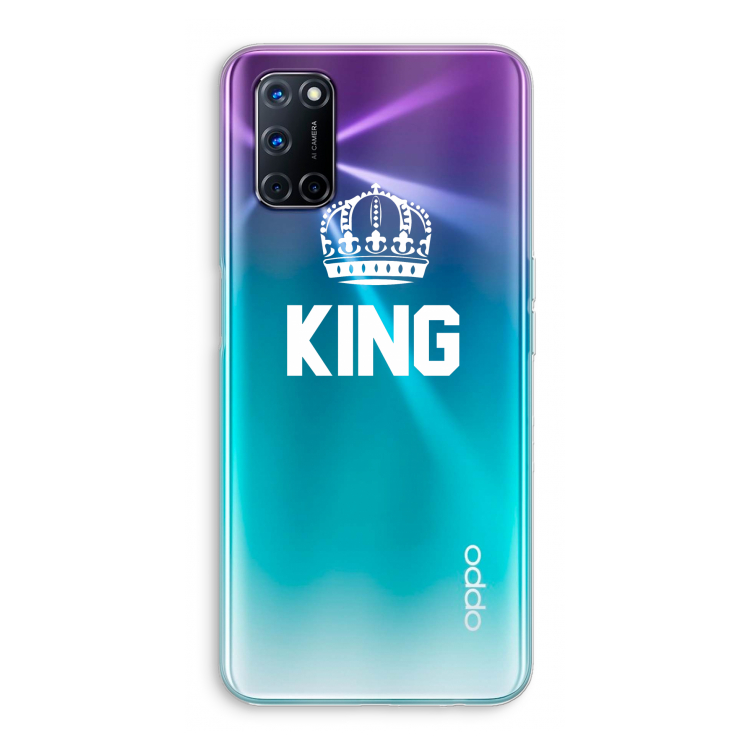 King zwart: Oppo A72 Transparant Hoesje