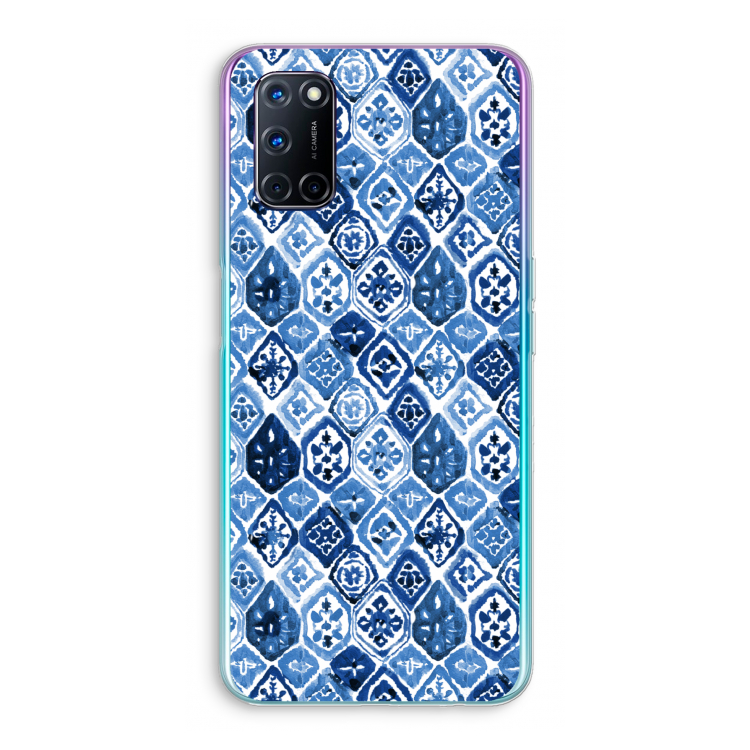 Blauw motief: Oppo A72 Transparant Hoesje