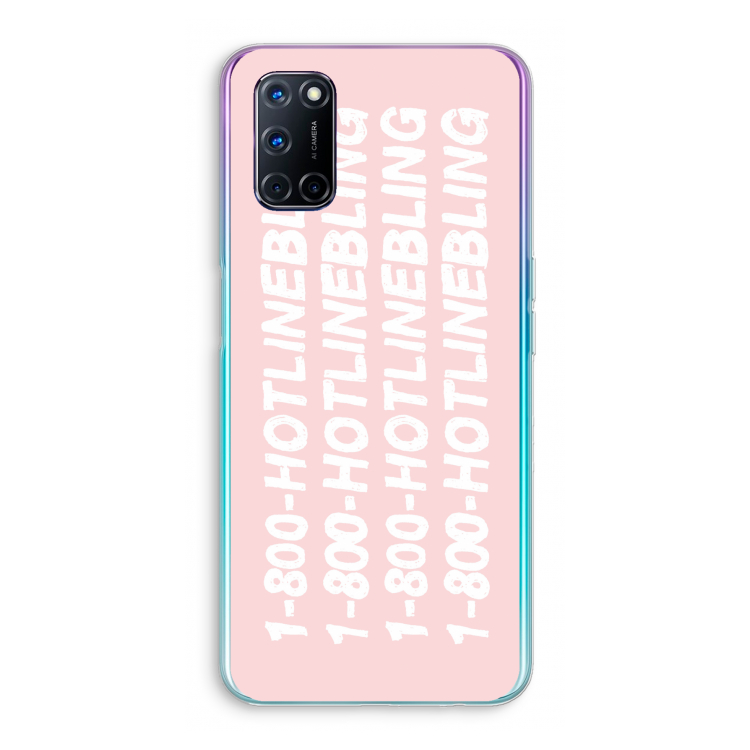 Hotline bling pink: Oppo A72 Transparant Hoesje