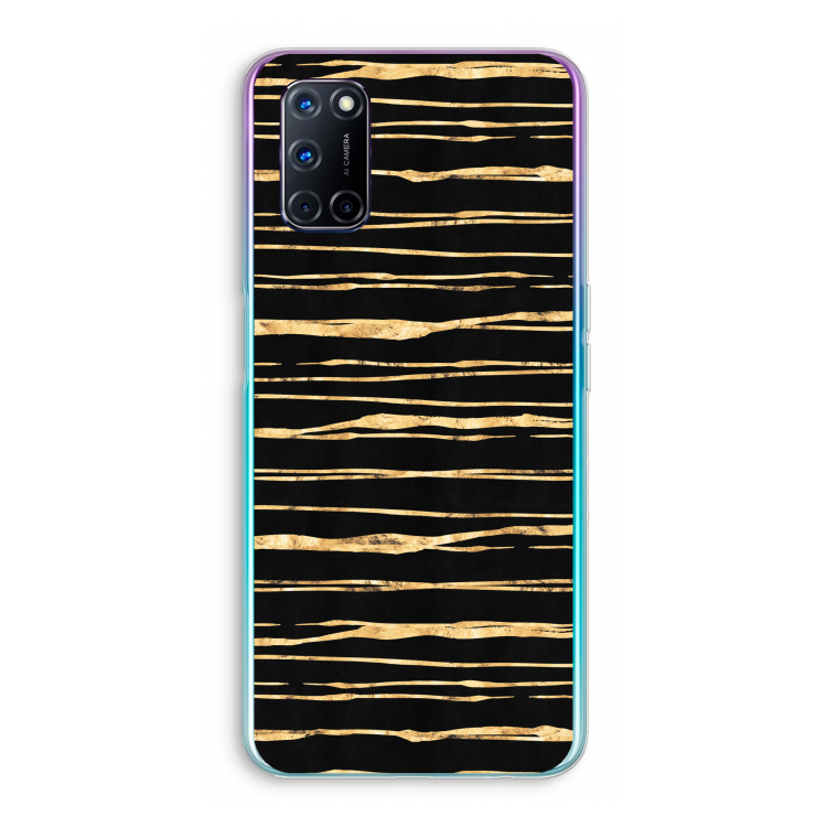 Gouden strepen: Oppo A72 Transparant Hoesje