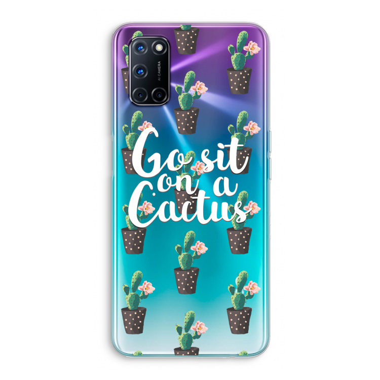 Cactus quote: Oppo A72 Transparant Hoesje