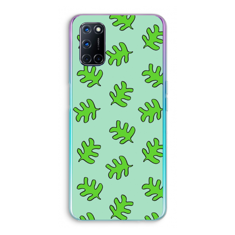 Groene blaadjes: Oppo A72 Transparant Hoesje
