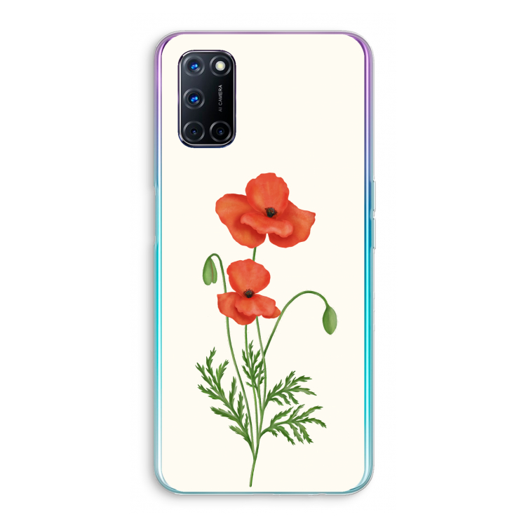 Red poppy: Oppo A72 Transparant Hoesje
