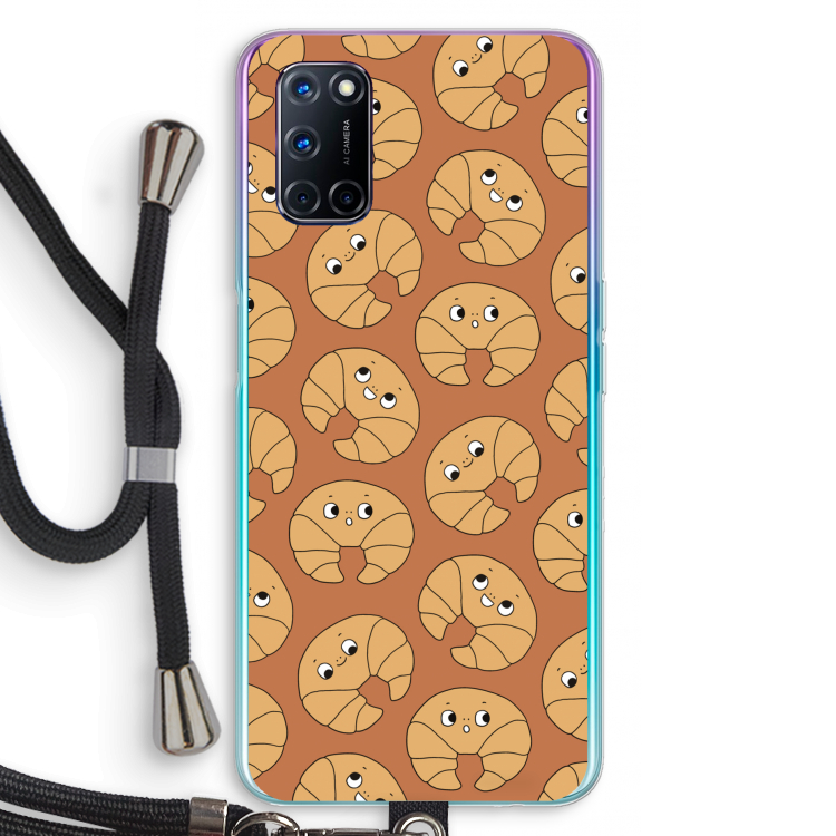 Croissant: Oppo A72 Transparant Hoesje met koord