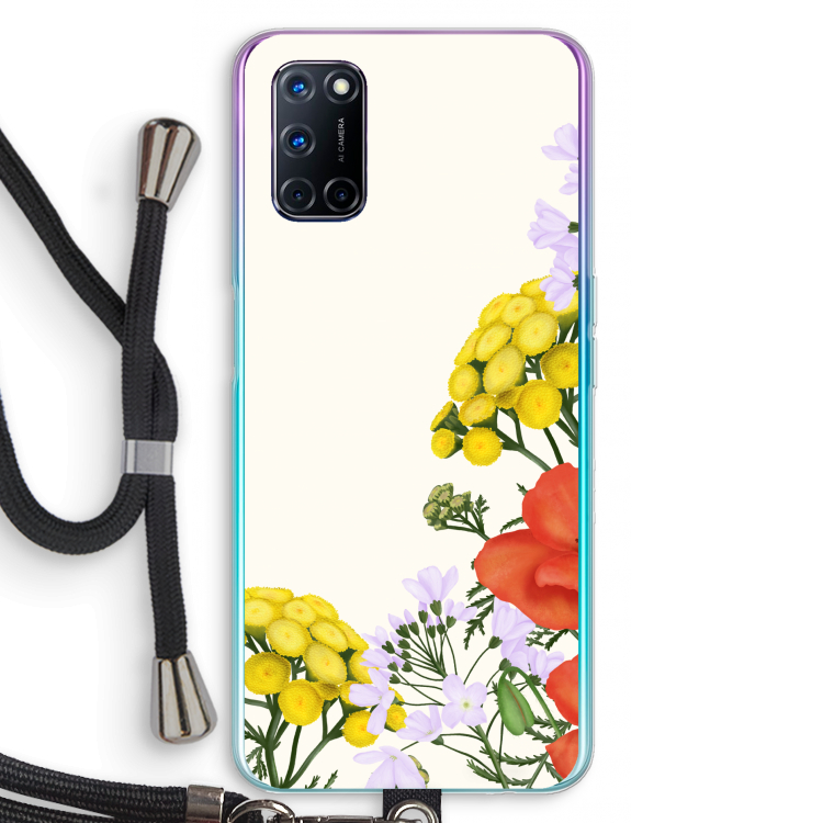 Wilde bloemen: Oppo A72 Transparant Hoesje met koord