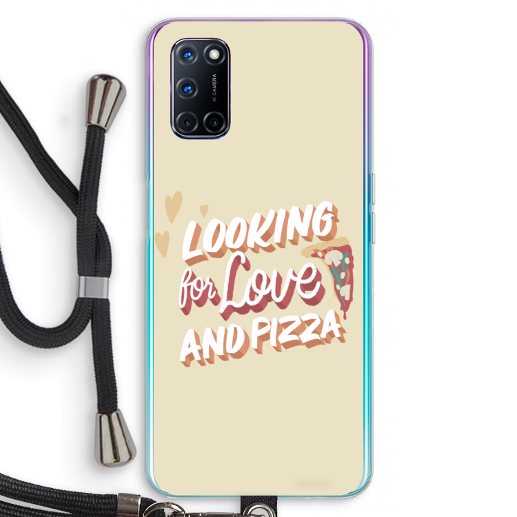Pizza is the answer: Oppo A72 Transparant Hoesje met koord