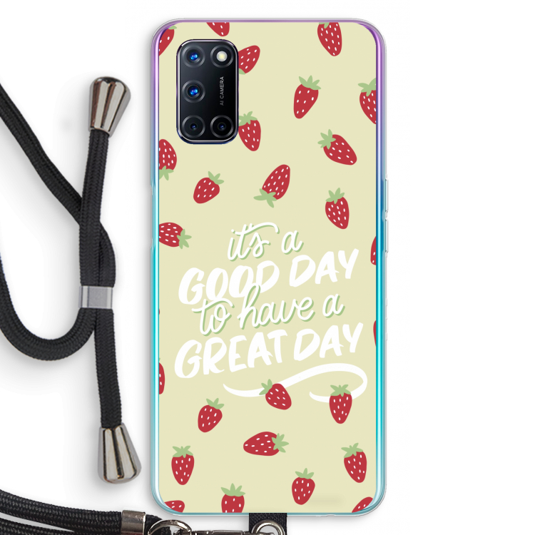 Don't forget to have a great day: Oppo A72 Transparant Hoesje met koord