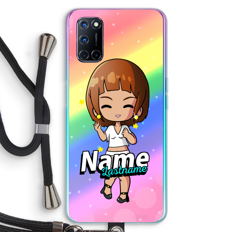 Chibi Maker vrouw: Oppo A72 Transparant Hoesje met koord
