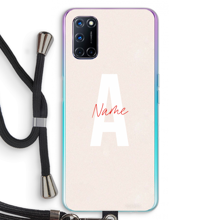 Strawberry Milkshake: Oppo A72 Transparant Hoesje met koord
