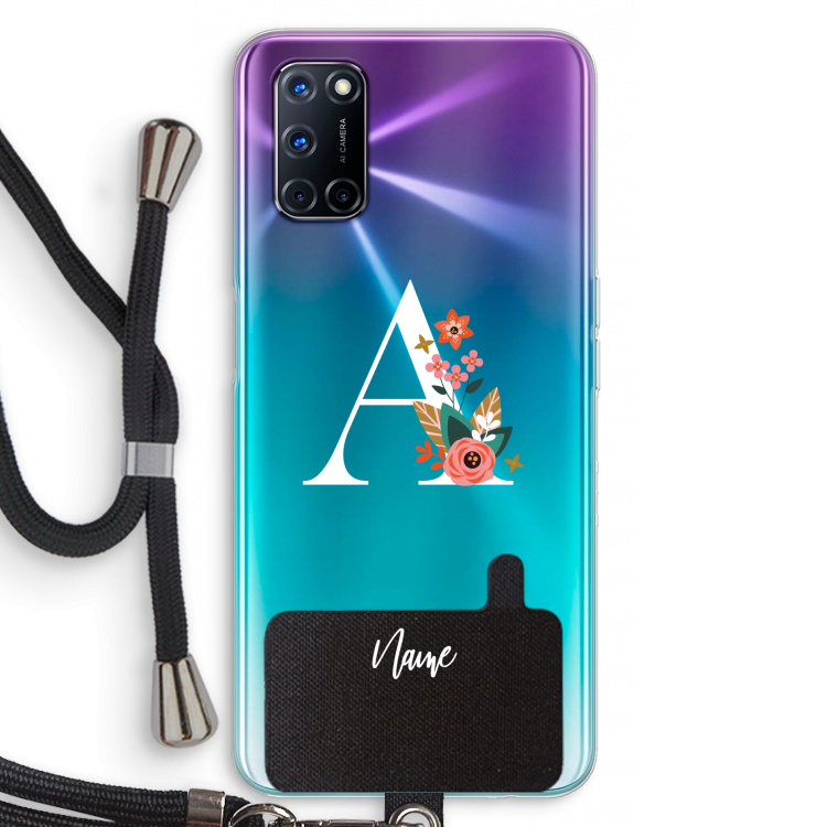 Pink Bouquet: Oppo A72 Transparant Hoesje met koord
